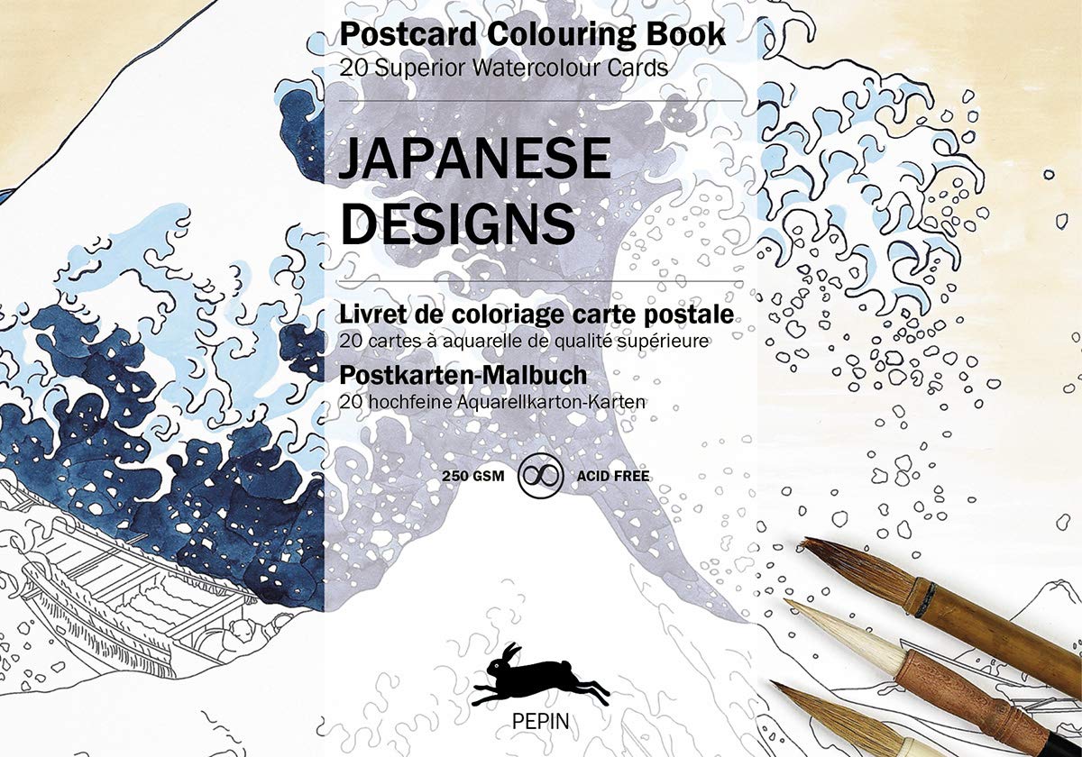 PEPIN Postcard Colouring Book Japanese Designs